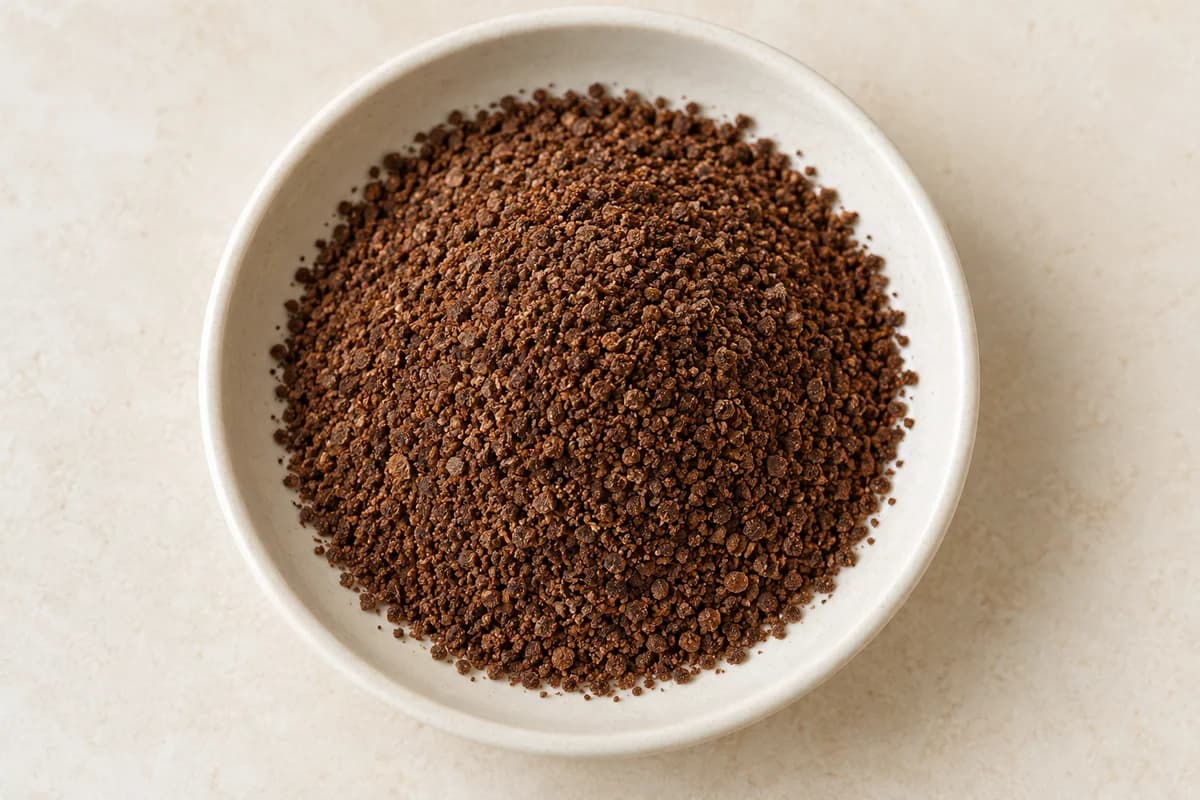 AI-generated medium coffee grind illustration with smaller granular particles